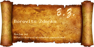 Borovits Zdenka névjegykártya
